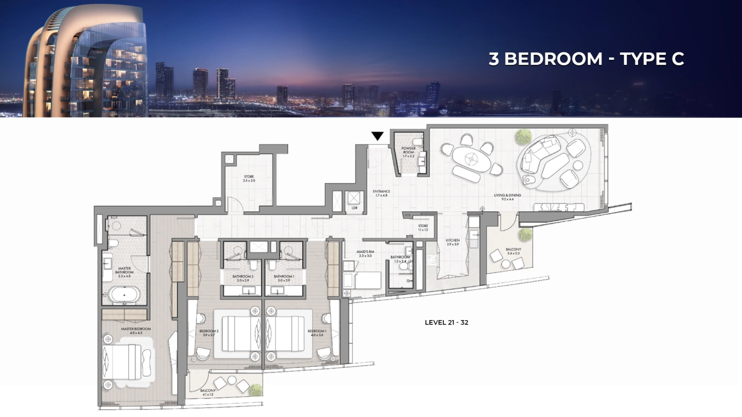 3 BR - Type A